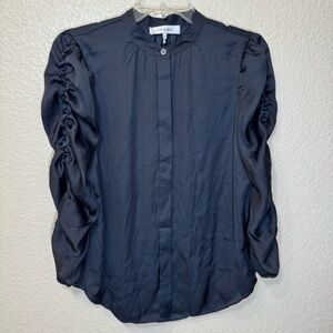 FRAME button up ruffle sleeve blouse S